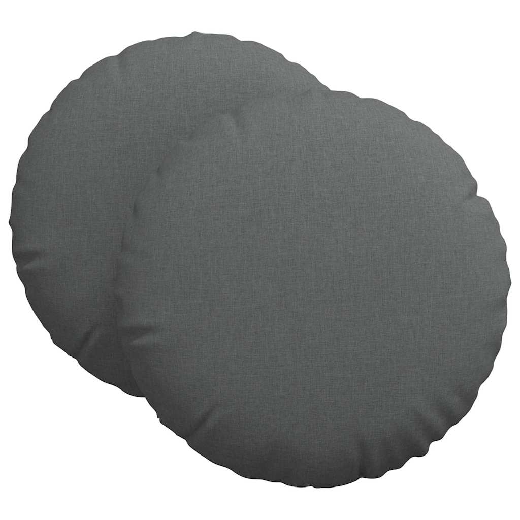 Sædepuder 2 pcs Mørkegrå Ø60 x 21 cm Stof