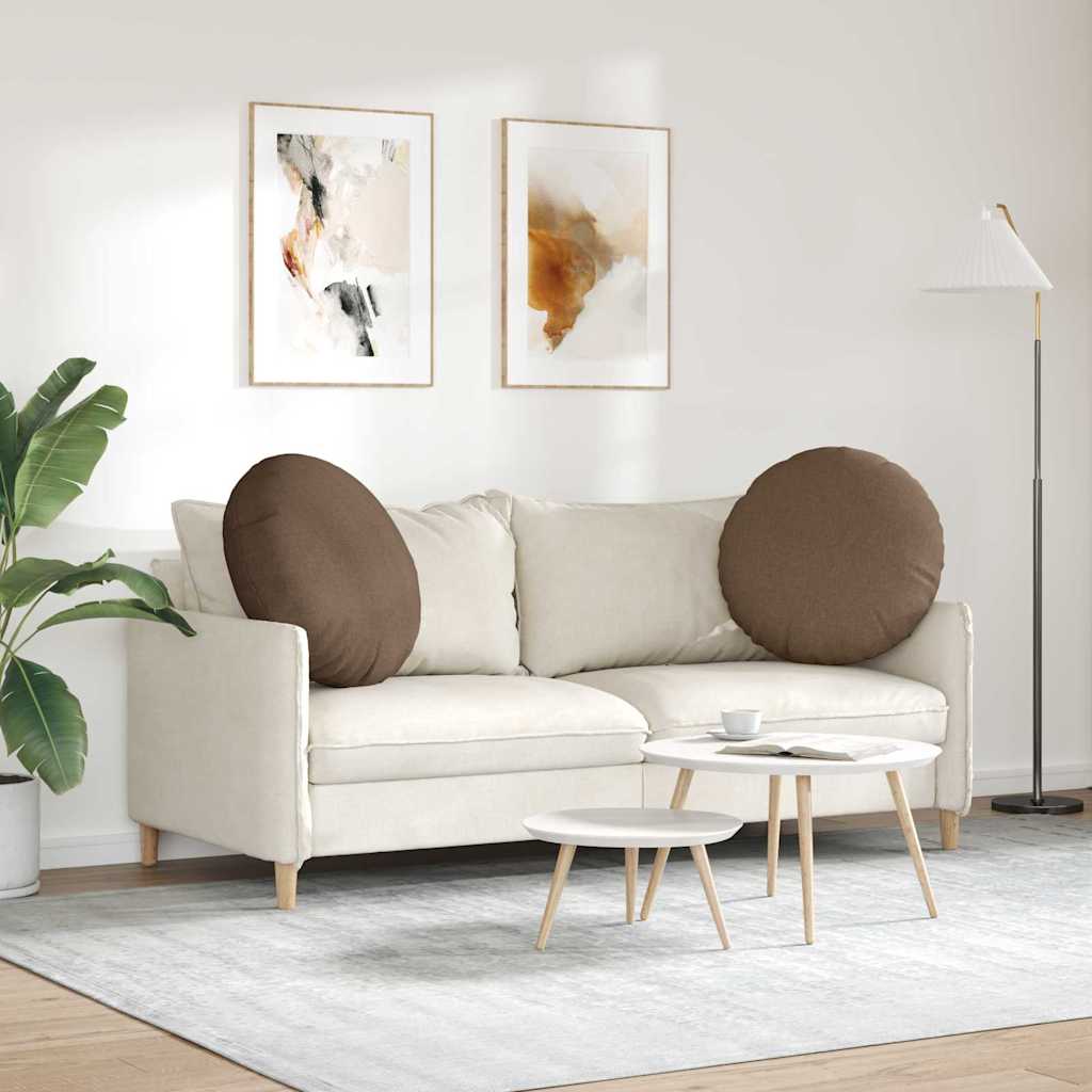 Sædepuder 2 pcs Brun Ø60 x 21 cm Stof