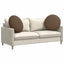 Sædepuder 2 pcs Brun Ø60 x 21 cm Stof