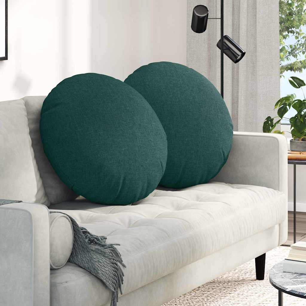 Sædepuder 2 pcs Mørkegrøn Ø60 x 21 cm Stof