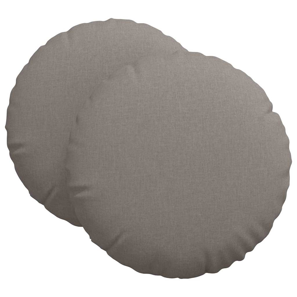 Sædepuder 2 pcs Gråbrun Ø60 x 21 cm Stof