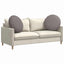 Sædepuder 2 pcs Gråbrun Ø60 x 21 cm Stof