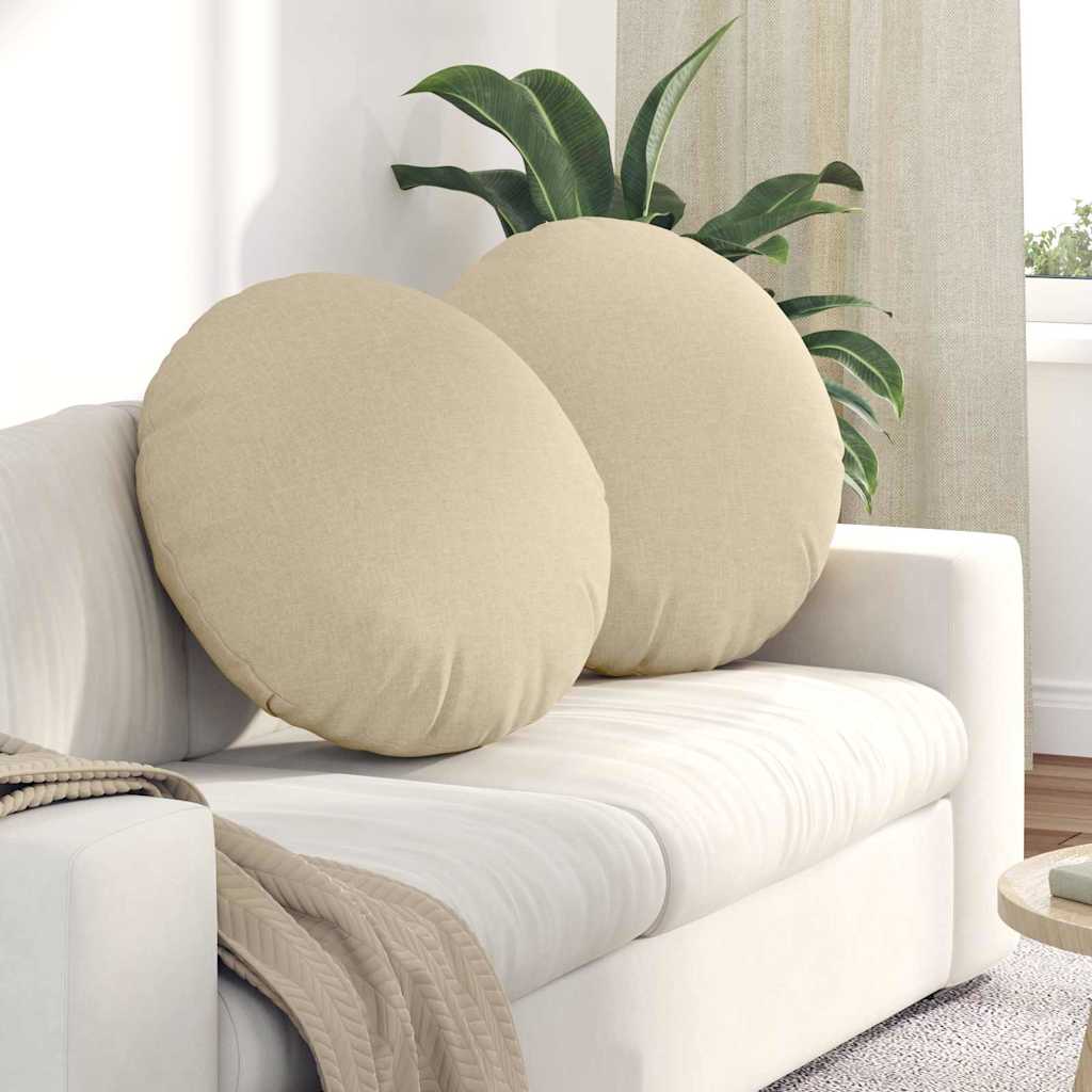 Sædepuder 2 pcs Creme Ø60 x 21 cm Stof