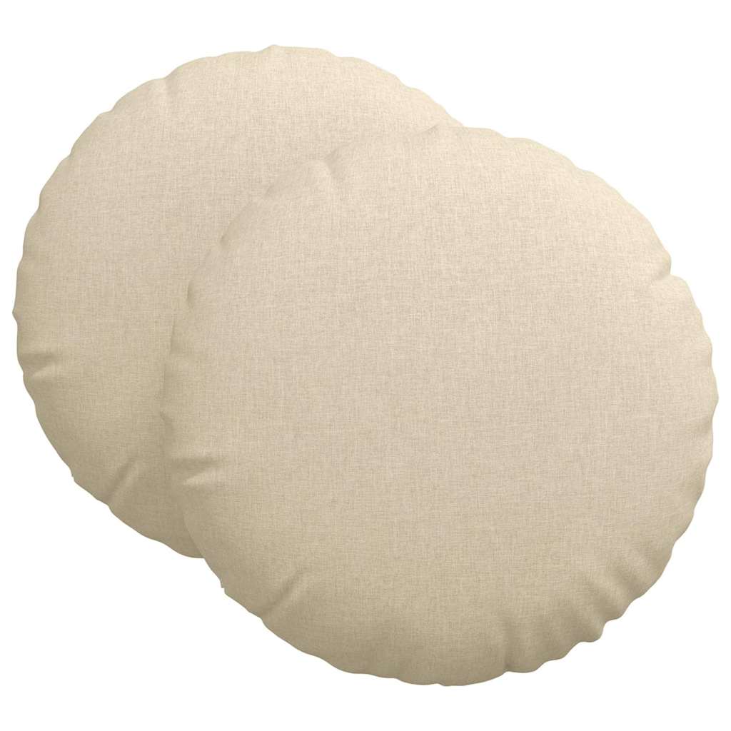 Sædepuder 2 pcs Creme Ø60 x 21 cm Stof