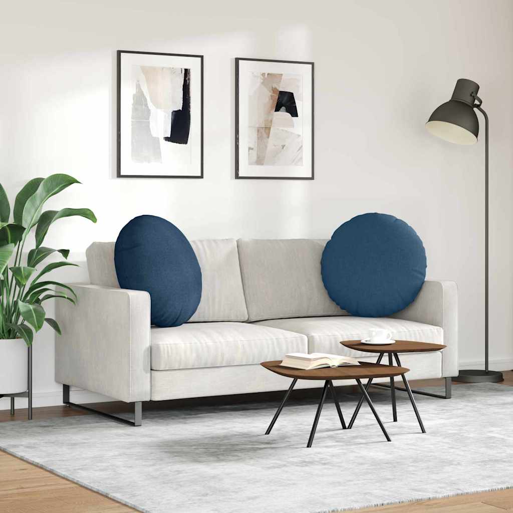 Sædepuder 2 pcs Blå Ø60 x 21 cm Stof