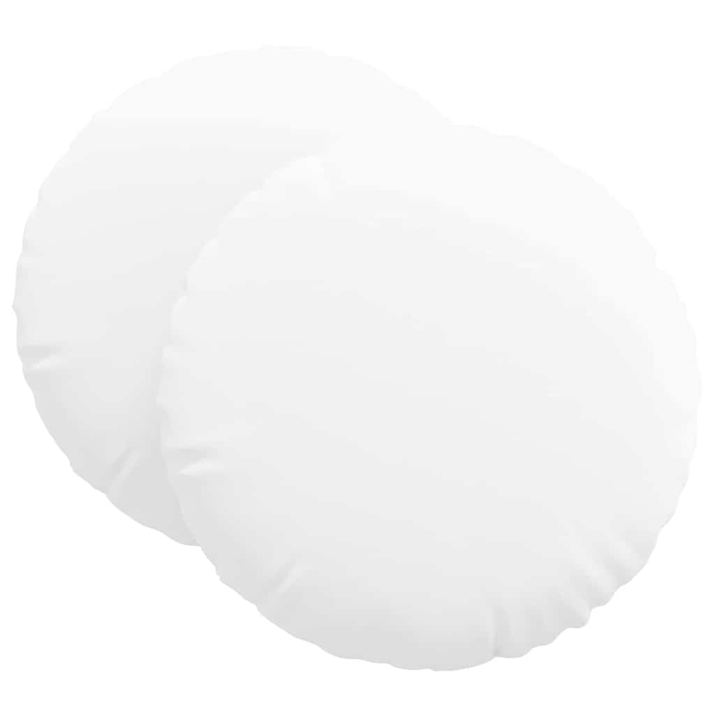 Sædepuder 2 pcs Hvid Ø60 x 21 cm Stof