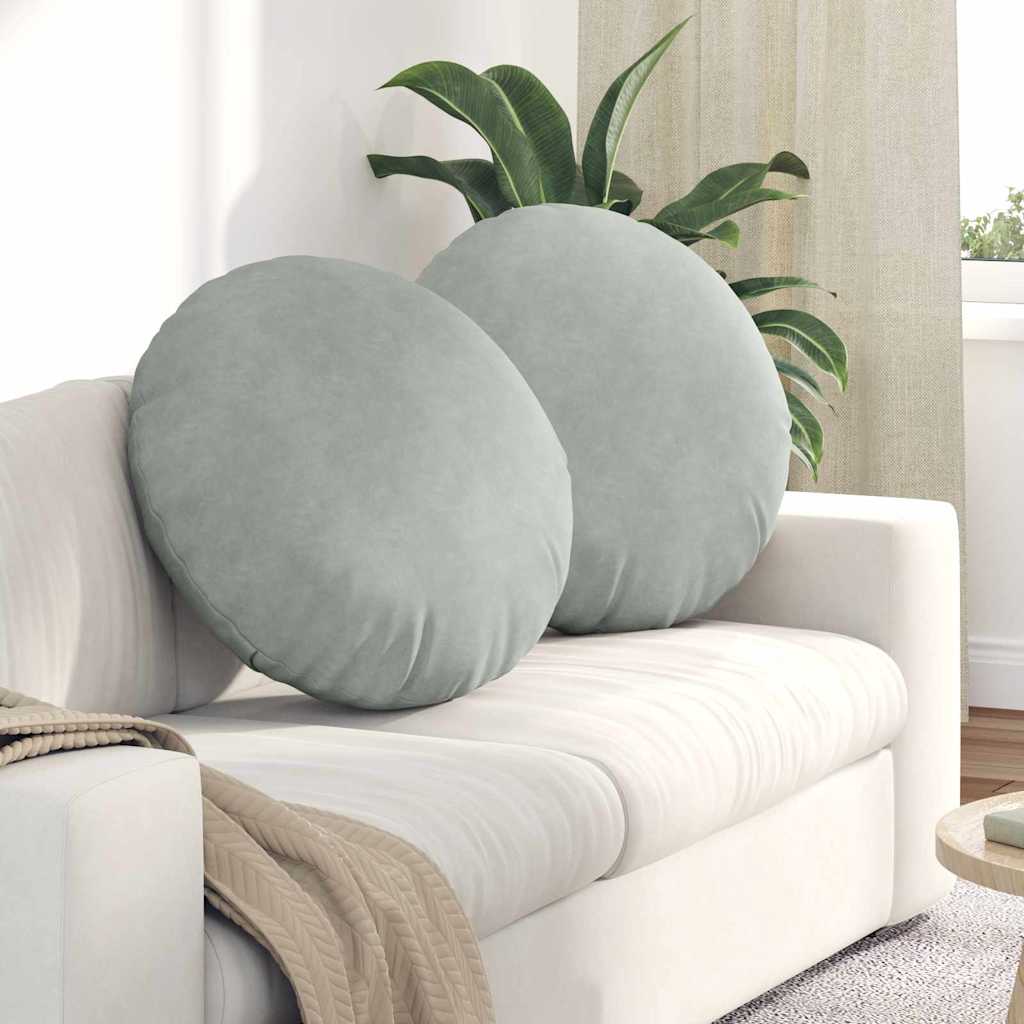 Sædepuder 2 pcs Lysegrå Ø60 x 21 cm Fløjl