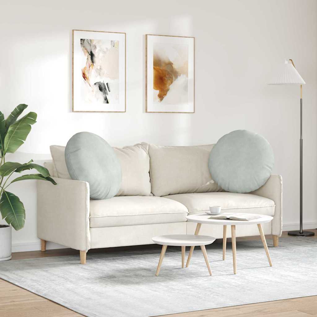 Sædepuder 2 pcs Lysegrå Ø60 x 21 cm Fløjl
