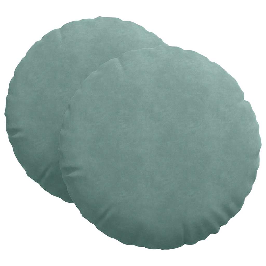 Sædepuder 2 pcs Havgrøn Ø60 x 21 cm Fløjl
