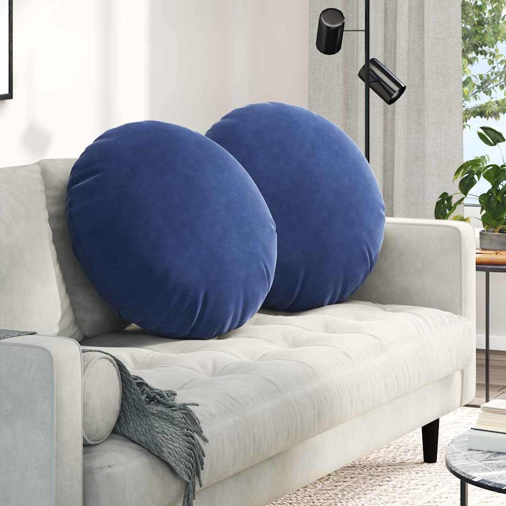 Sædepuder 2 pcs Politi blå Ø60 x 21 cm Fløjl