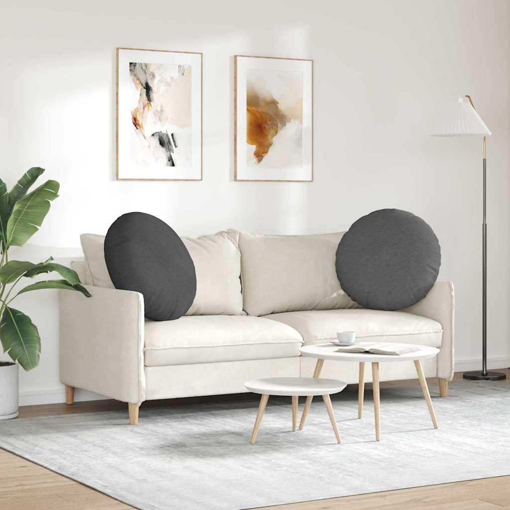 Sædepuder 2 pcs Mørkegrå Ø60 x 21 cm Velourstof
