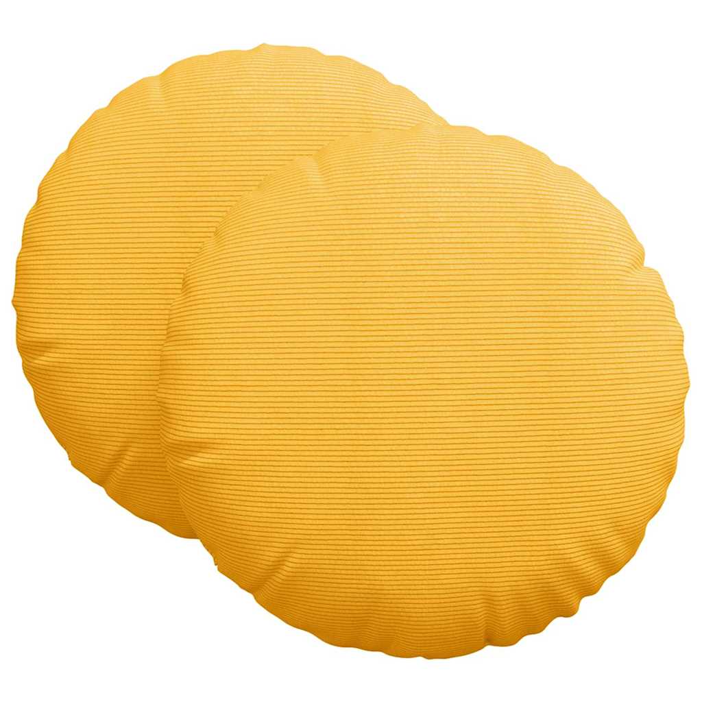 Sædepuder 2 pcs Lys Gul Ø60 x 21 cm Velourstof