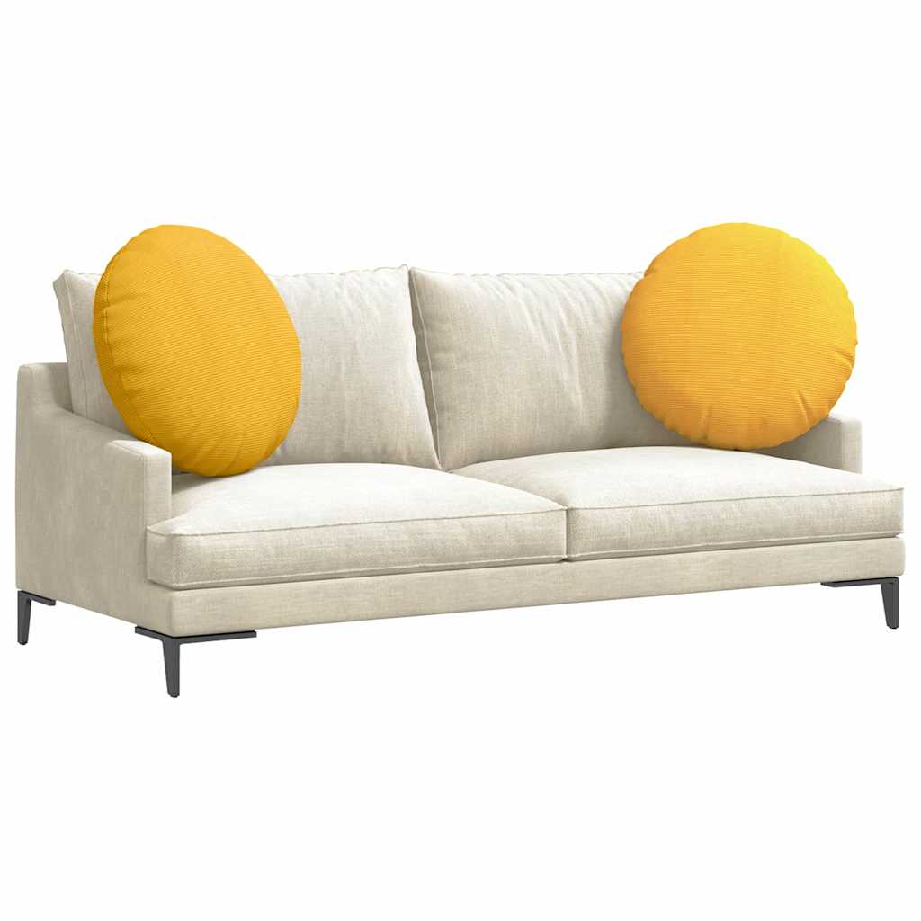 Sædepuder 2 pcs Lys Gul Ø60 x 21 cm Velourstof