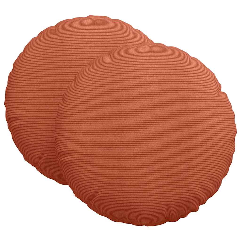 Sædepuder 2 pcs Rød orange Ø60 x 21 cm Velourstof