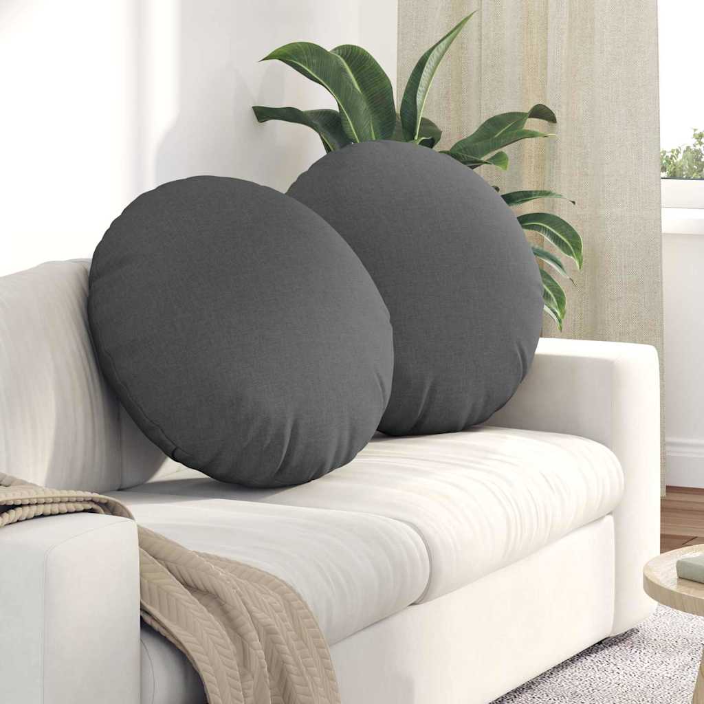 Sædepuder 2 pcs Mørkegrå Ø80 x 29 cm Stof