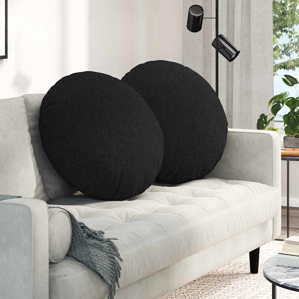 Sædepuder 2 pcs Sort Ø80 x 29 cm Stof