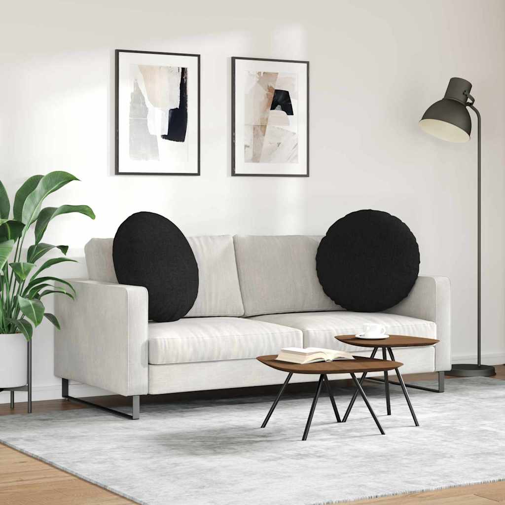 Sædepuder 2 pcs Sort Ø80 x 29 cm Stof