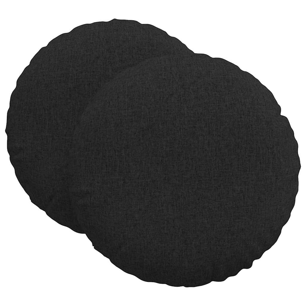 Sædepuder 2 pcs Sort Ø80 x 29 cm Stof
