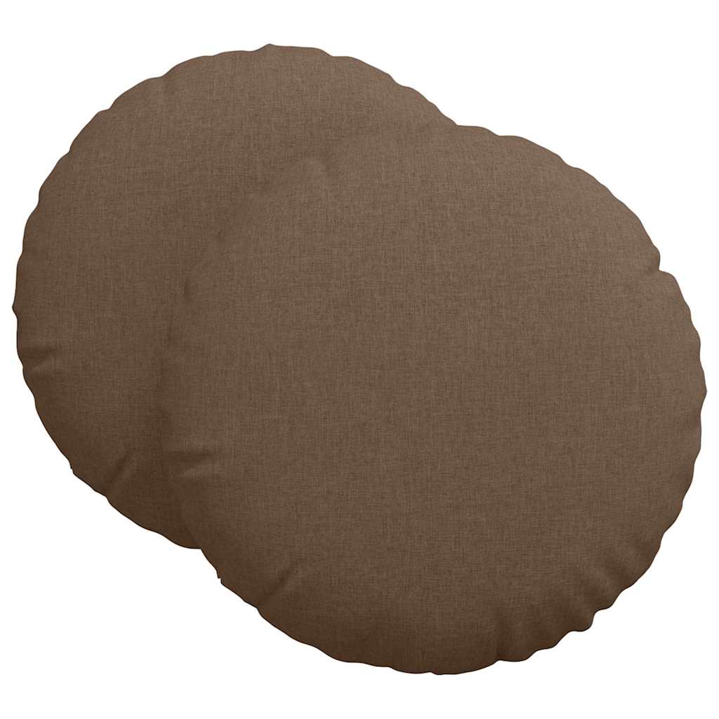 Sædepuder 2 pcs Brun Ø80 x 29 cm Stof