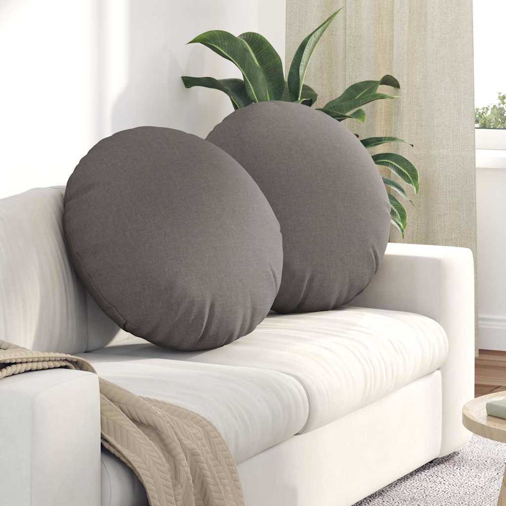 Sædepuder 2 pcs Gråbrun Ø80 x 29 cm Stof