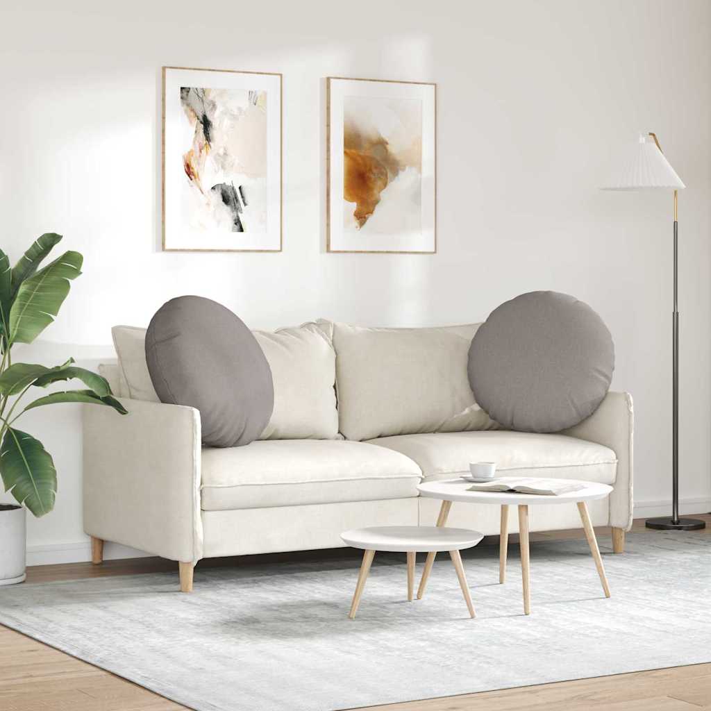 Sædepuder 2 pcs Gråbrun Ø80 x 29 cm Stof