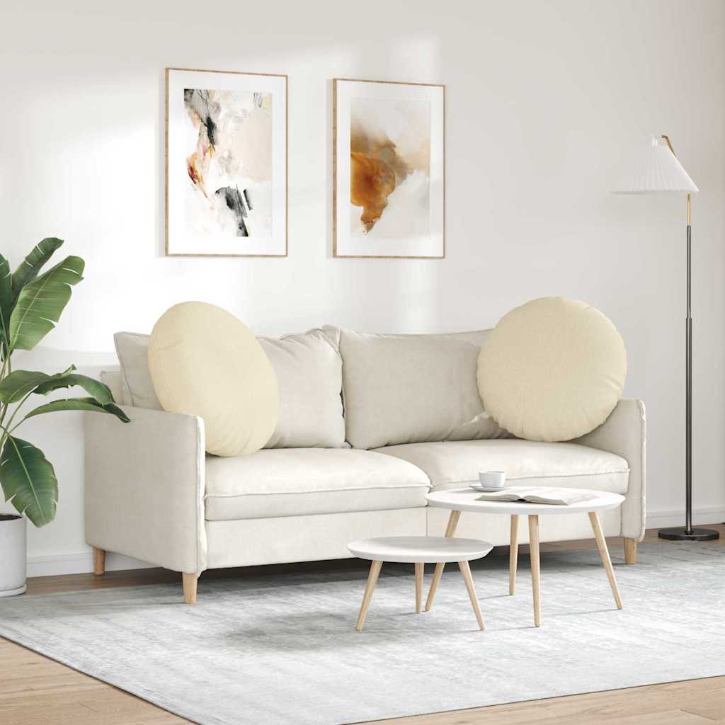 Sædepuder 2 pcs Creme Ø80 x 29 cm Stof