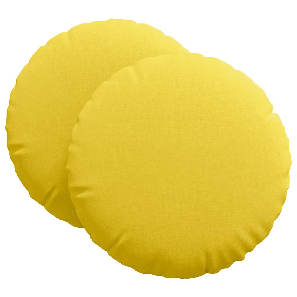 Sædepuder 2 pcs Lys Gul Ø80 x 29 cm Stof
