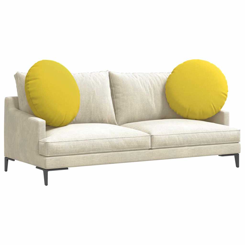 Sædepuder 2 pcs Lys Gul Ø80 x 29 cm Stof