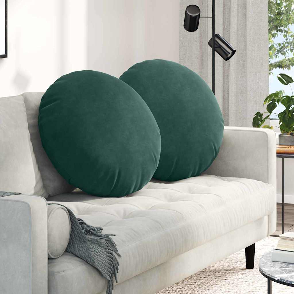 Sædepuder 2 pcs Mørkegrøn Ø 80 x 29 cm Fløjl