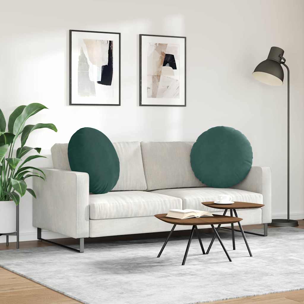 Sædepuder 2 pcs Mørkegrøn Ø 80 x 29 cm Fløjl