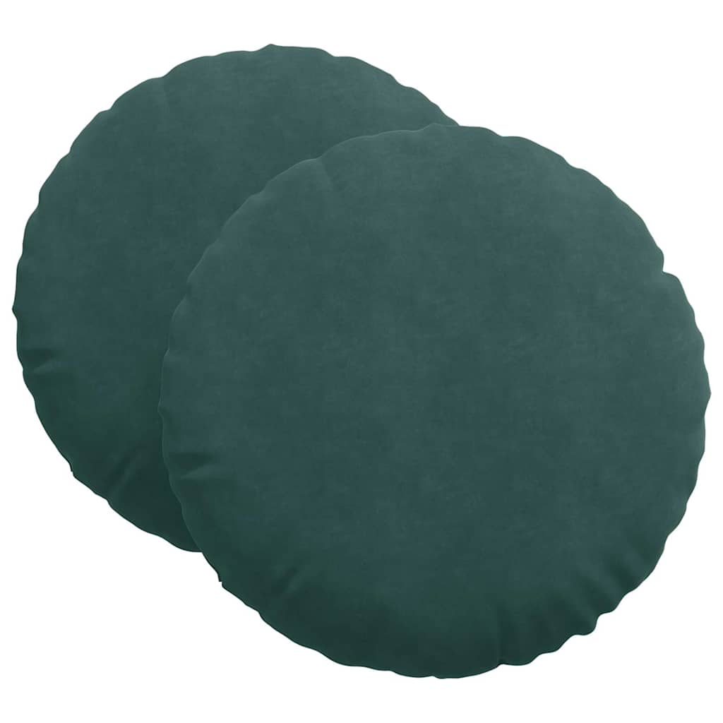 Sædepuder 2 pcs Mørkegrøn Ø 80 x 29 cm Fløjl