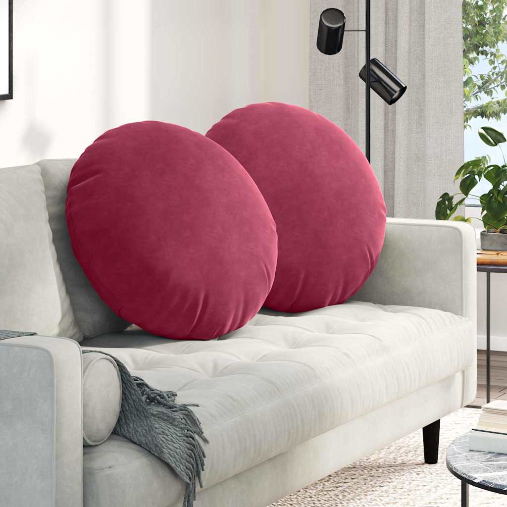 Sædepuder 2 pcs Vinrød Ø 80 x 29 cm Fløjl