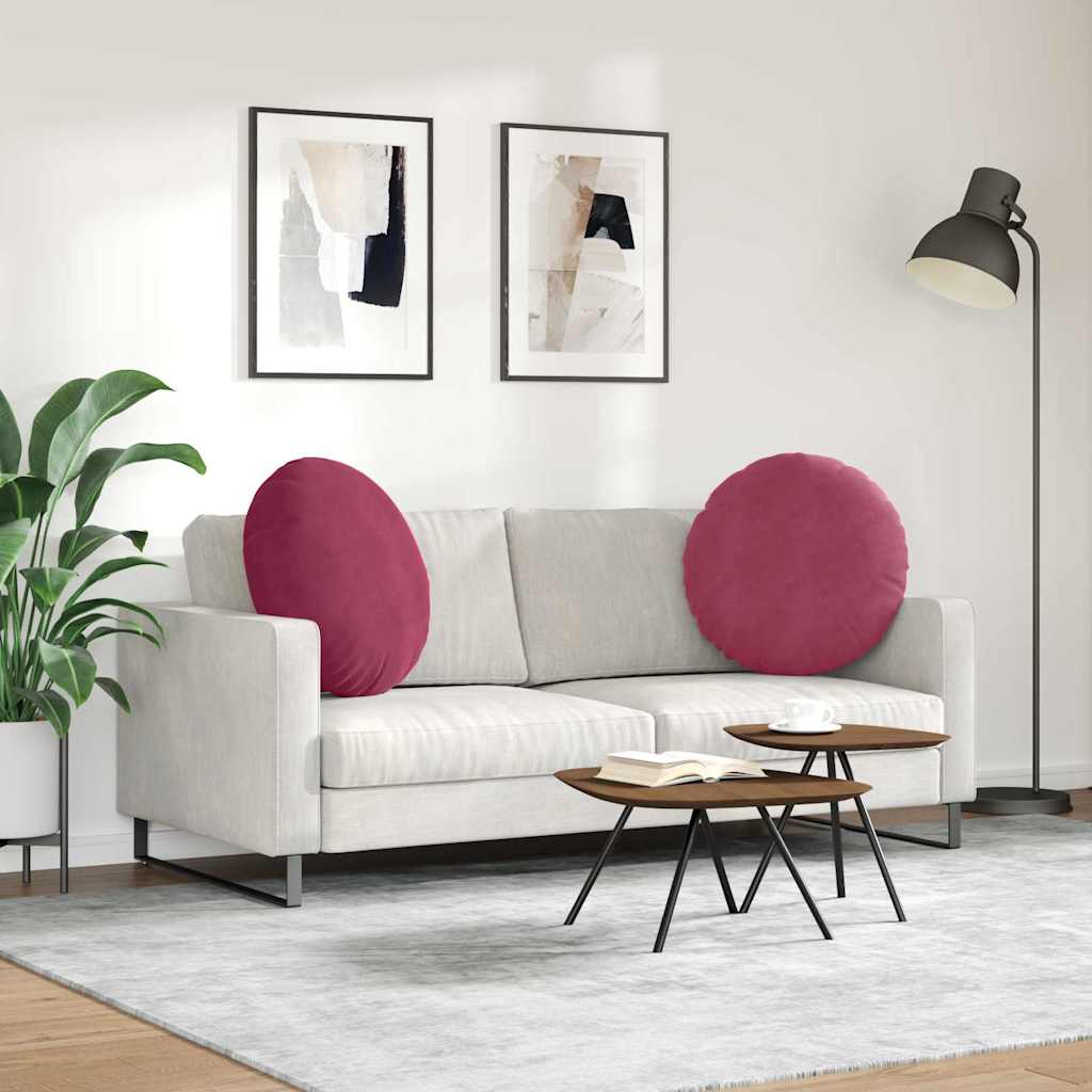 Sædepuder 2 pcs Vinrød Ø 80 x 29 cm Fløjl