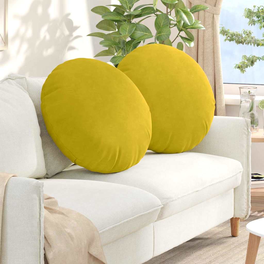 Sædepuder 2 pcs Gul Ø 80 x 29 cm Fløjl