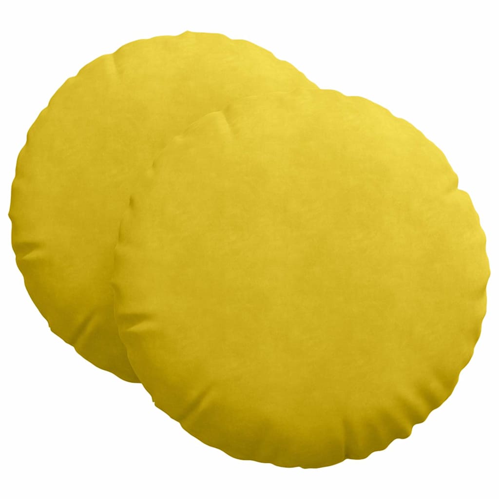 Sædepuder 2 pcs Gul Ø 80 x 29 cm Fløjl