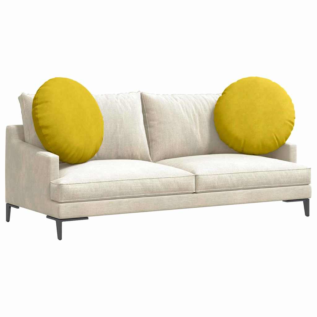 Sædepuder 2 pcs Gul Ø 80 x 29 cm Fløjl