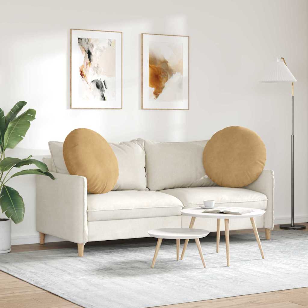Sædepuder 2 pcs Brun Ø 80 x 29 cm Fløjl