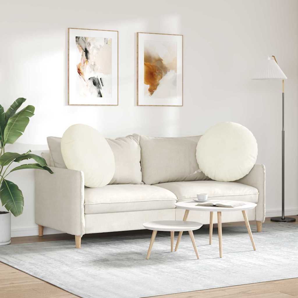 Sædepuder 2 pcs Creme Ø 80 x 29 cm Fløjl