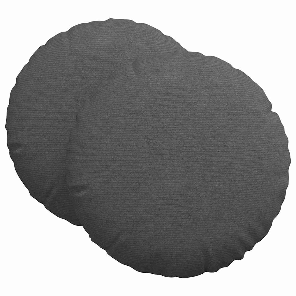 Sædepuder 2 pcs Mørkegrå Ø 80 cm Velourstof