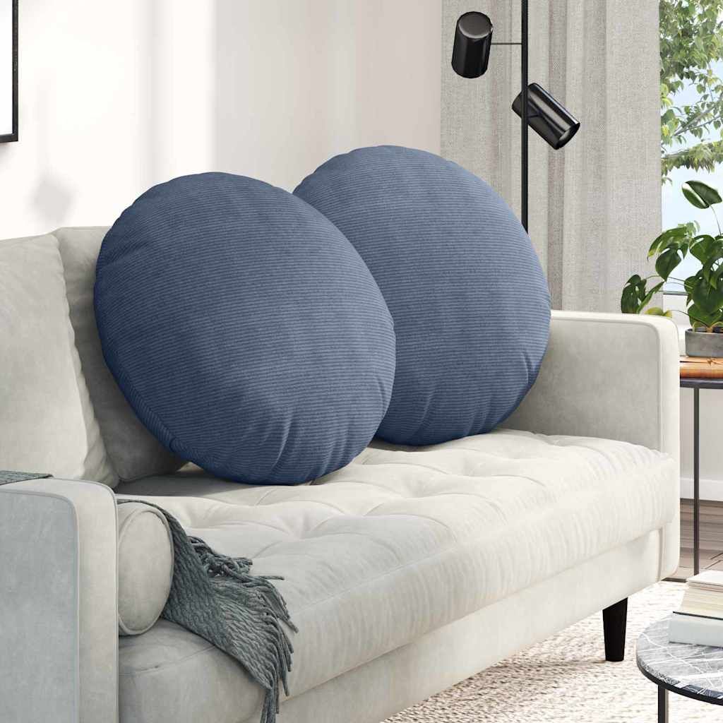 Sædepuder 2 pcs Blå Ø 80 cm Velourstof