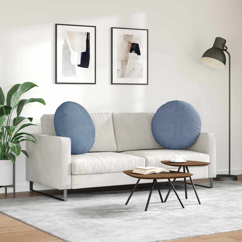 Sædepuder 2 pcs Blå Ø 80 cm Velourstof