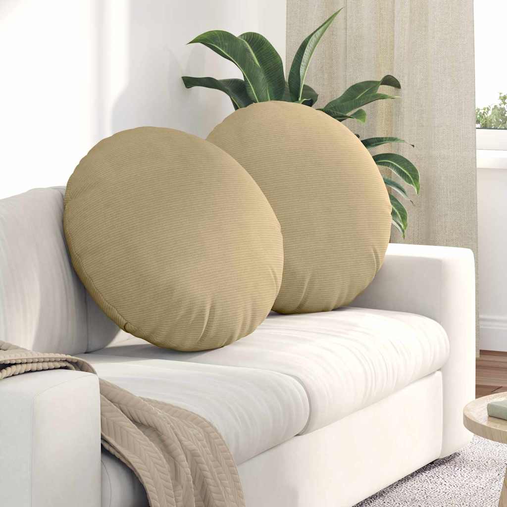 Sædepuder 2 pcs Grågrøn Ø 80 cm Velourstof