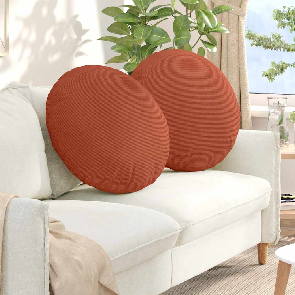 Sædepuder 2 pcs Rød orange Ø 80 cm Velourstof