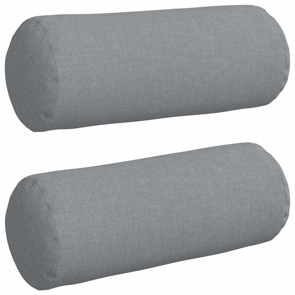 Bolsterpuder 2 pcs Lysegrå Ø 15 x 40 cm Stof