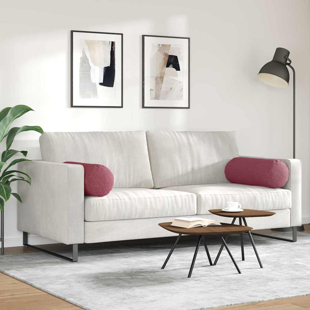 Bolsterpuder 2 pcs Vinrød Ø 25 x 70 cm Stof