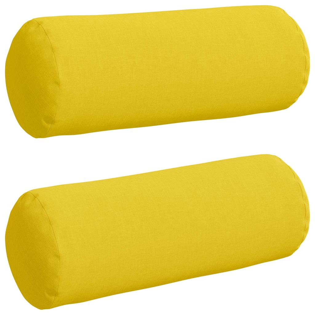 Bolsterpuder 2 pcs Lys Gul Ø 25 x 70 cm Stof