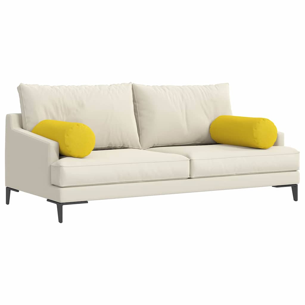 Bolsterpuder 2 pcs Lys Gul Ø 25 x 70 cm Stof