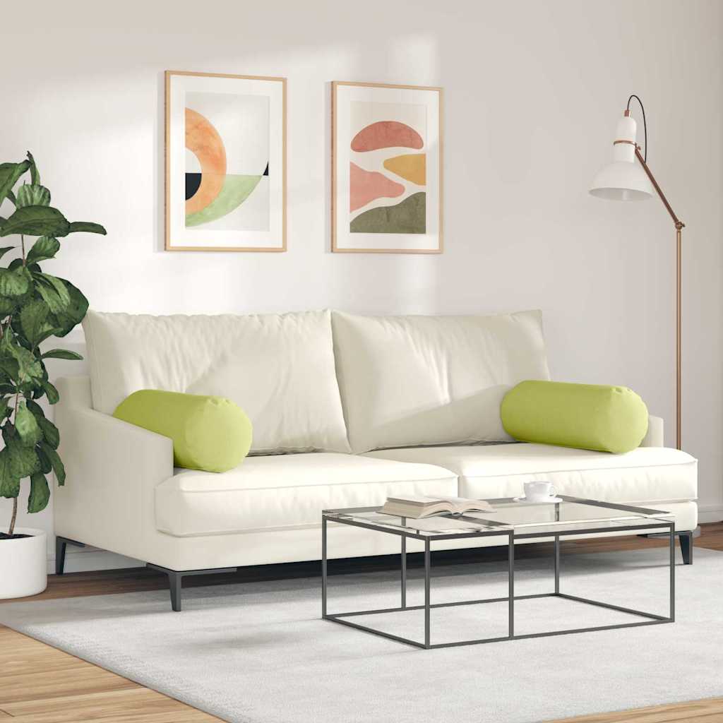 Bolsterpuder 2 pcs Lys grøn Ø 25 x 70 cm Stof