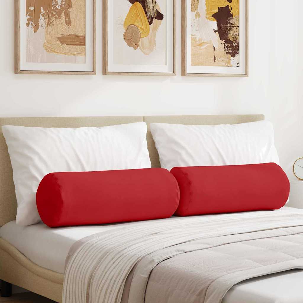 Bolsterpuder 2 stk - rød Ø 25 × 70 cm i stof