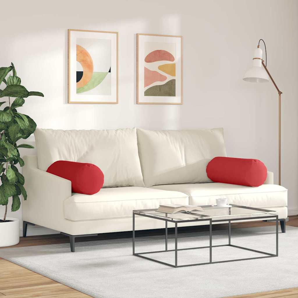 Bolsterpuder 2 pcs Rød Ø 25 x 70 cm Stof